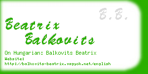 beatrix balkovits business card